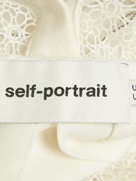 Rochie mini Self-portrait din dantelă alb
