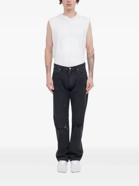 Blugi Mm6 Maison Margiela zdrențuiți negru