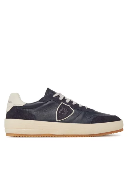Sneakersy Philippe Model skórzane do tenisa granatowe