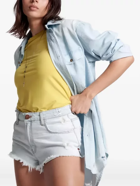Pantaloni scurți din denim One Teaspoon albastru