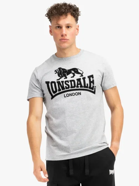 LONSDALE Tricou gri negru