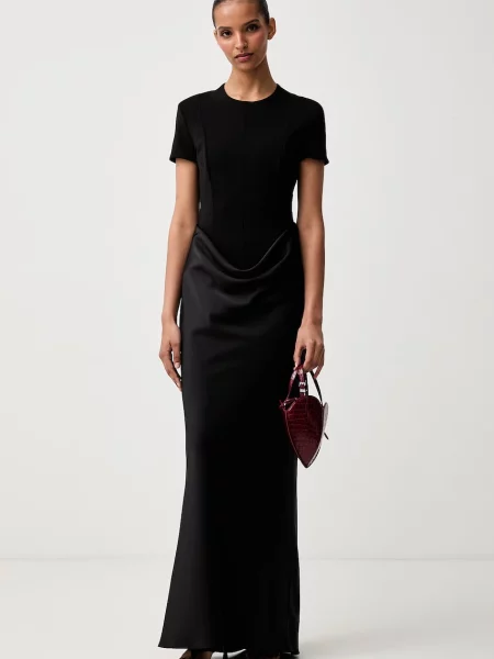 Rotate rochie drapată negru