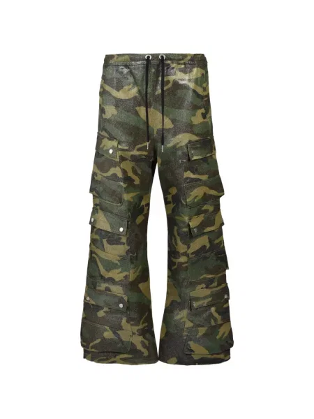 Pantaloni cargo Breath cu imagine cu model camuflaj verde