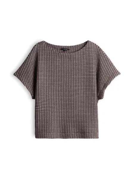 OPUS Tričko Gutina / offwhite hnědá