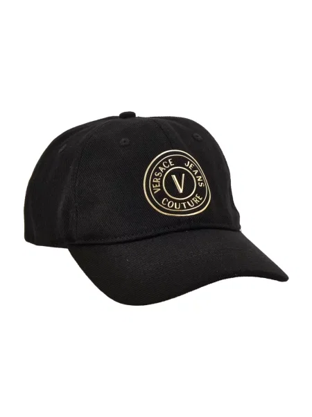 Czapka z daszkiem Versace Jeans Couture z autografem czarna