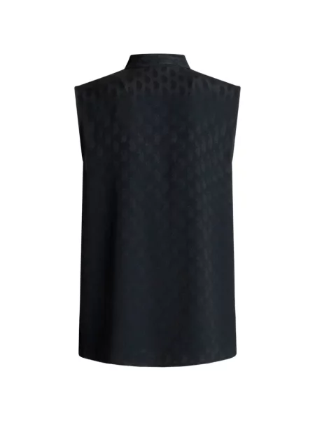 Top Etro de mătase cu model paisley negru