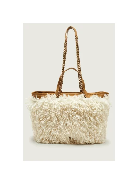 Kurt Geiger Geantă shopper Hoxton | zamsz | shearling alb