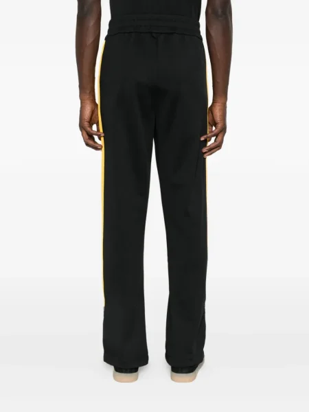 Pantaloni Palm Angels cu broderie cu dungi negru
