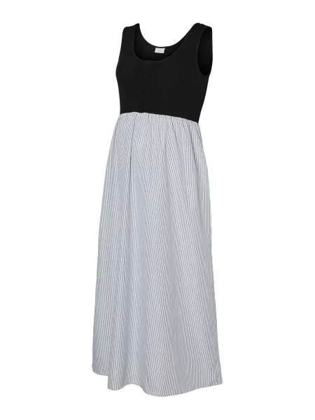 MAMALICIOUS Obleka MLJOELLE LIA siva / črna bela