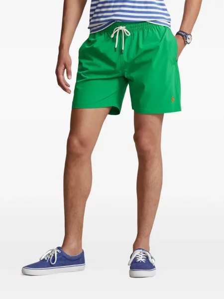 Tricou polo Polo Ralph Lauren cu glugă cu blană cu broderie roșu