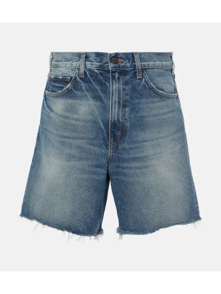 Szorty jeansowe Nili Lotan z niską talią niebieskie