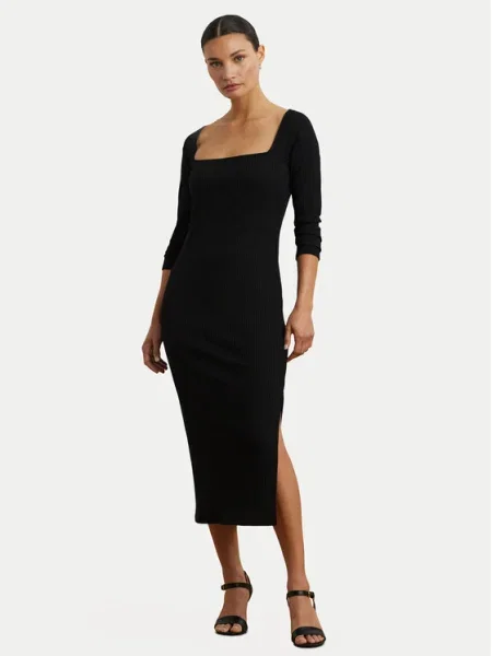 LAUREN RALPH LAUREN Kötött ruha fekete