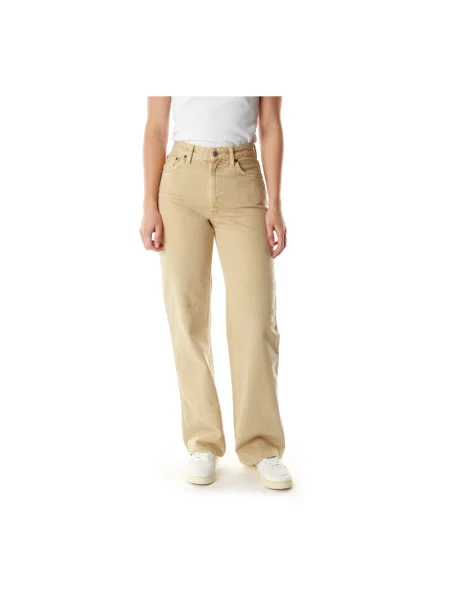 Szerokie jeansy Nudie Jeans żółte