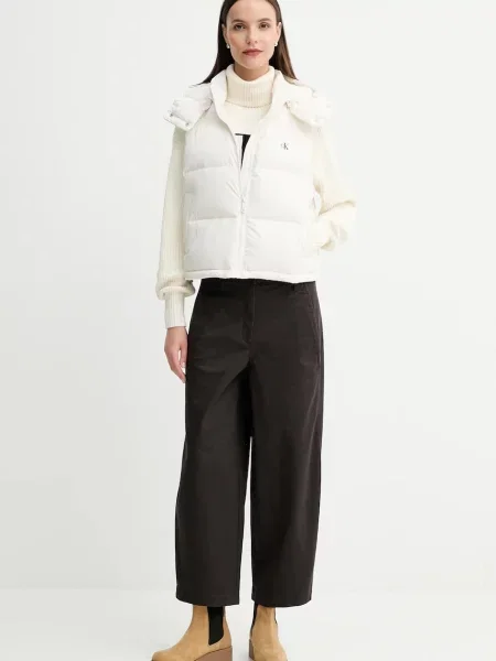 Calvin Klein Jeans sweter ciepły z golfem beżowy