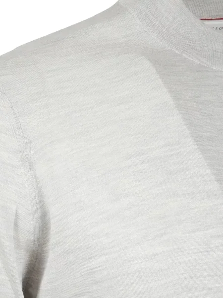 Pulover Brunello Cucinelli cu decolteu rotund lung gri