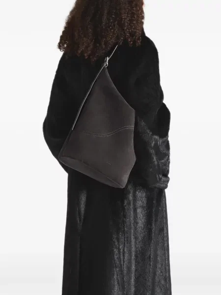 Geantă shopper Atp Atelier din piele de căprioară gri