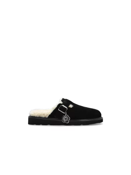 Klapki Kenzo zamszowe czarne