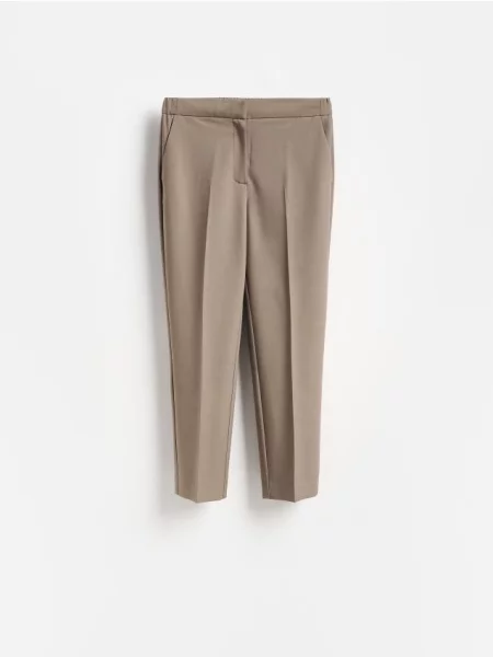 Reserved Pantaloni țigaretă verde-maroniu verde