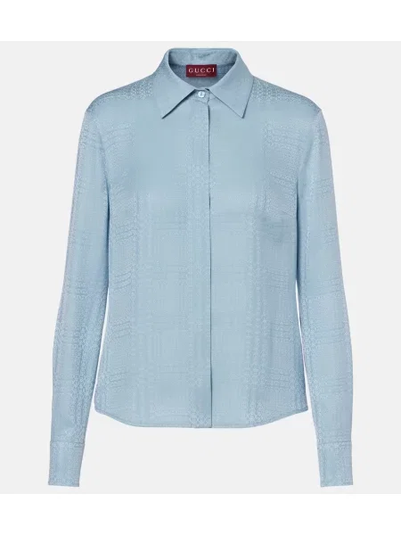 Cămașă Gucci de mătase albastru