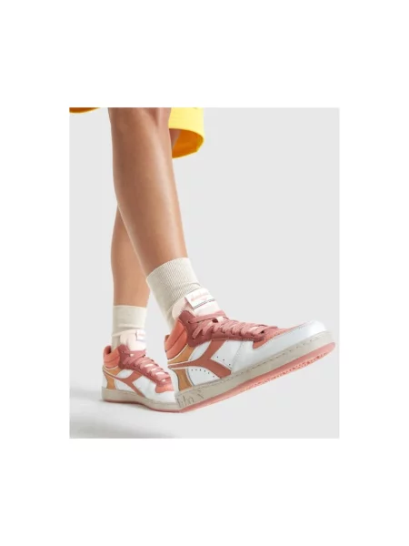 Sneakersy Diadora skórzane czerwone