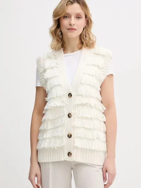 Sisley kamizelka z dodatkiem wełny ciepły beżowy