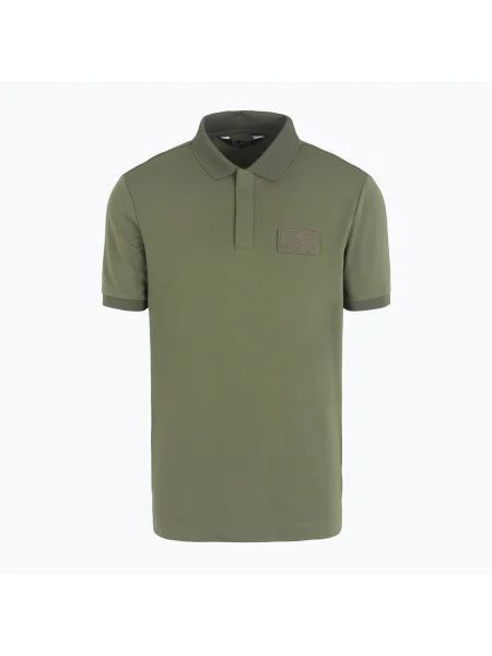 Мъжки Emporio Armani Train Lux Polo Тениска от модал зелено