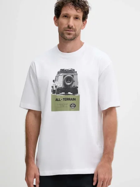 BOSS Tricou Te_Wagon alb