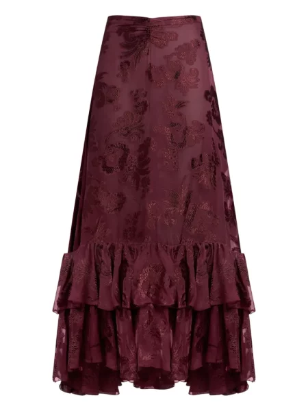 Fusta maxi Etro cu model floral cu imagine roșu