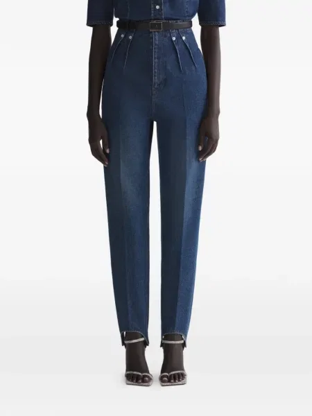Pantaloni Mugler plisate albastru