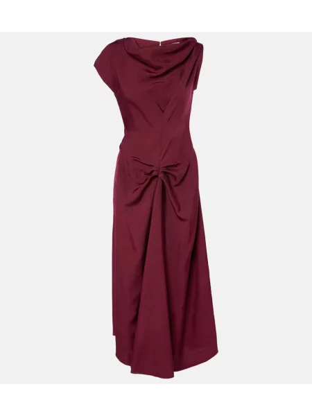 Midi obleka Victoria Beckham bordo