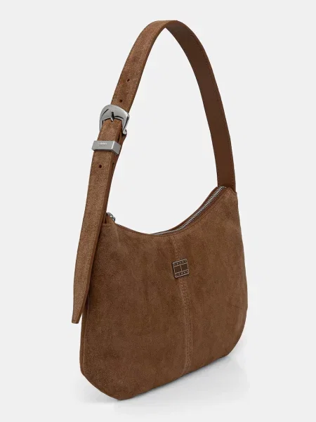 Kabelka Tommy Jeans Tjw Slouchy Suede Shoulder Bag hnedá