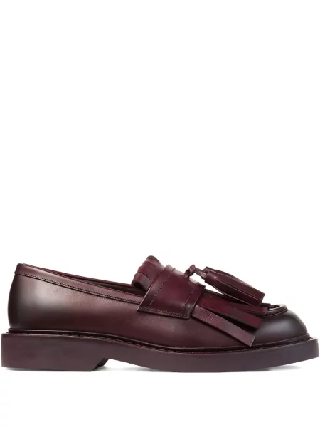 Pantofi loafer Jimmy Choo cu franjuri roșu