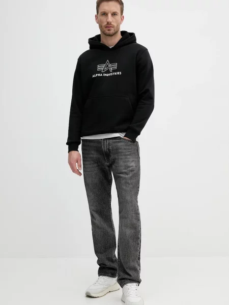 Bluza Alpha Industries Basic Hoodie TPU black/chrome czarna