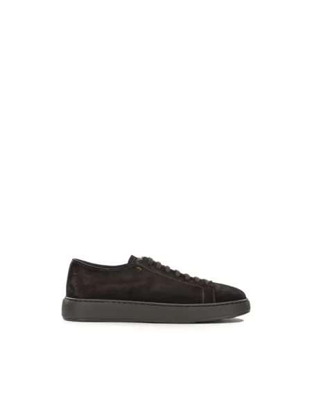 Sneakersy Santoni skórzane brązowe