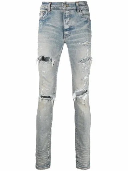 Blugi skinny Amiri zdrențuiți skinny fit albastru
