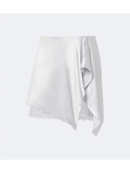 Fustă Acne Studios din satin albastru