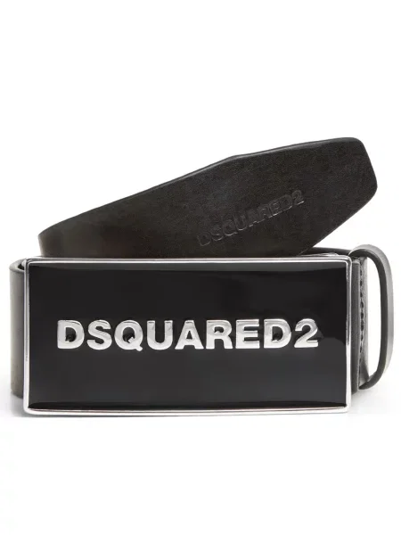 Кожаный колан Dsquared2 черно