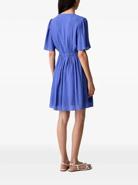Rochie mini Morgan cu decolteu în V albastru