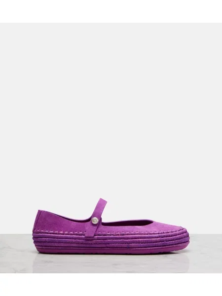 Balerini Loewe din piele de căprioară violet