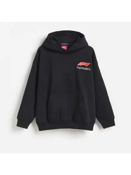Reserved F1 kapucnis pulóver fekete