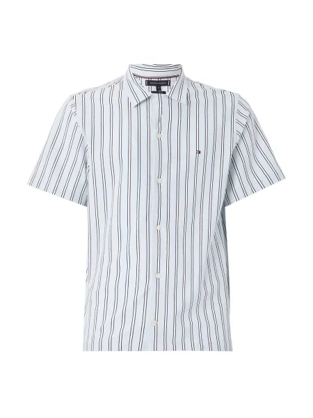 TOMMY HILFIGER Cămașă albastru deschis / negru alb