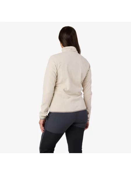Bluza Polarowa Rozpinana Wędrówki Kobieta Stryn Elastyczny W Cztery Strony biała