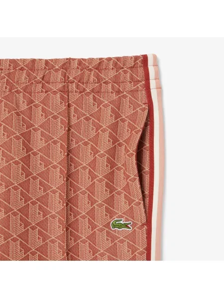 Lacoste Spodnie Dresowe Z Monogramem Paris brązowy