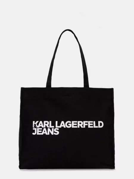 KARL LAGERFELD JEANS Nakupovalna torba / bela črna
