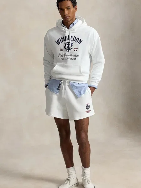 Bluza z kapturem Ralph Lauren Wimbledon Relaxed Fit Graphic granatowy czerwony S biały
