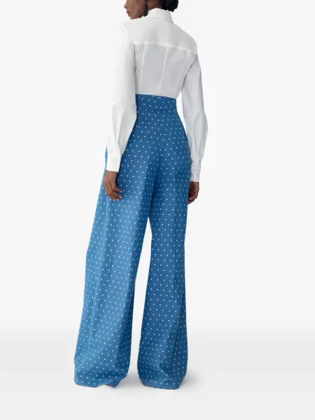Pantaloni Carolina Herrera cu buline albastru