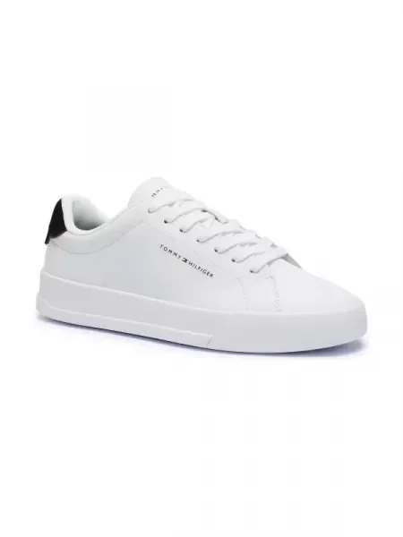 Tommy Hilfiger De piele sneakers alb