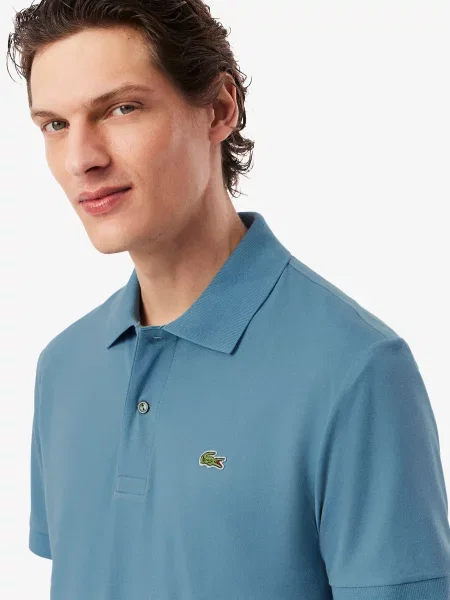 Поло Lacoste голубое