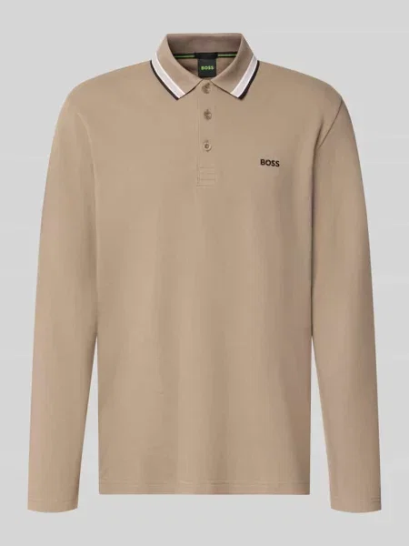 BOSS Polo Plisy zielony