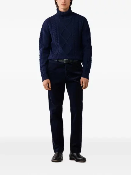 Pantaloni Hackett London de catifea cord albastru